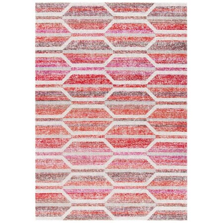 Safavieh 9 x 12 ft. Montage 400 Contemporary Rectangle Power Loomed Rug Red & Ivory MTG481Q-9